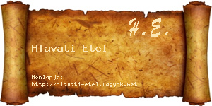 Hlavati Etel névjegykártya